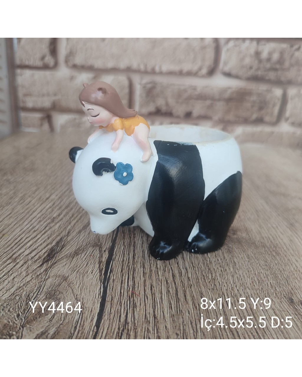 YY4464 Panda Figürlü Kız Sukulent Saksı Silikon Kalıp • El Yapımı Saksı Tasarımları için Hediye Seçeneği!