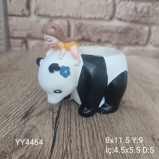 Panda Figürlü Kız Sukulent Saksı Silikon Kalıp • El Yapımı Saksı Tasarımları için Hediye Seçeneği!