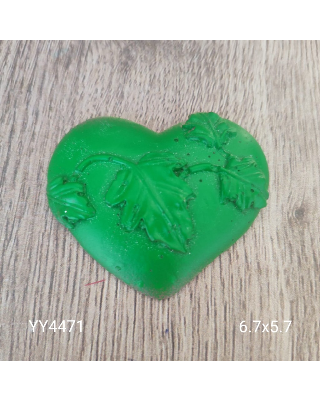 YY4471 - YAPRAKLI KALP - DEKOR - SİLİKON KALIP 