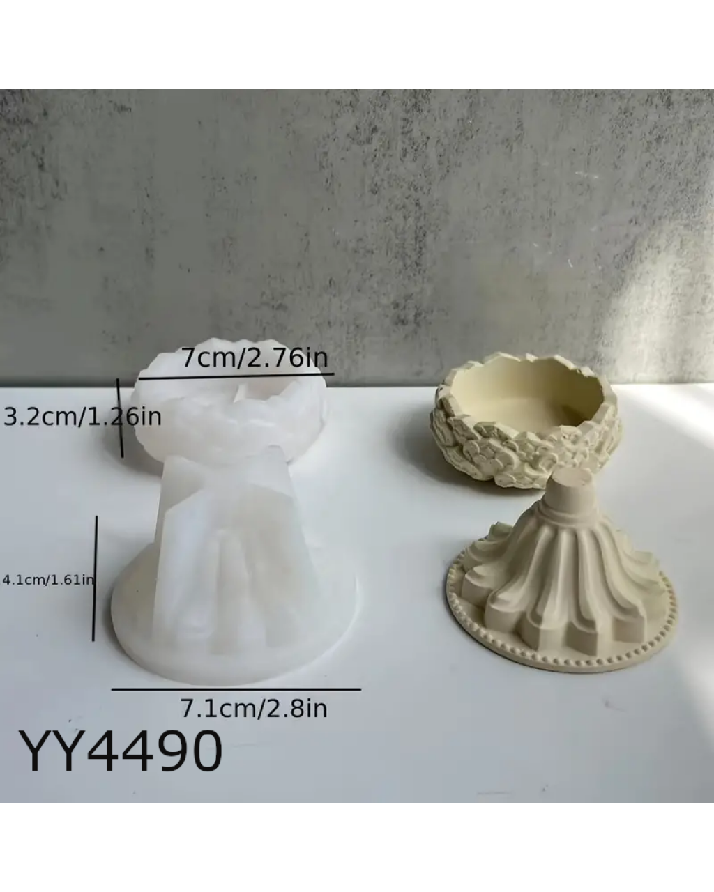 YY4490  Yuvarlak Kapaklı Kutu Mumluk Silikon Kalıp: Şık ve Fonksiyonel Hediye Seçeneği!