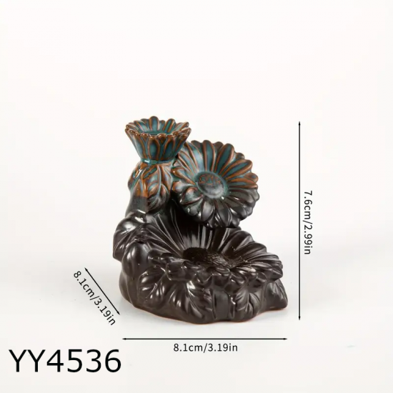 YY4536 - ÇİÇEKLİ GERİ AKIŞ TÜTSÜLÜK - SİLİKON KALIP 