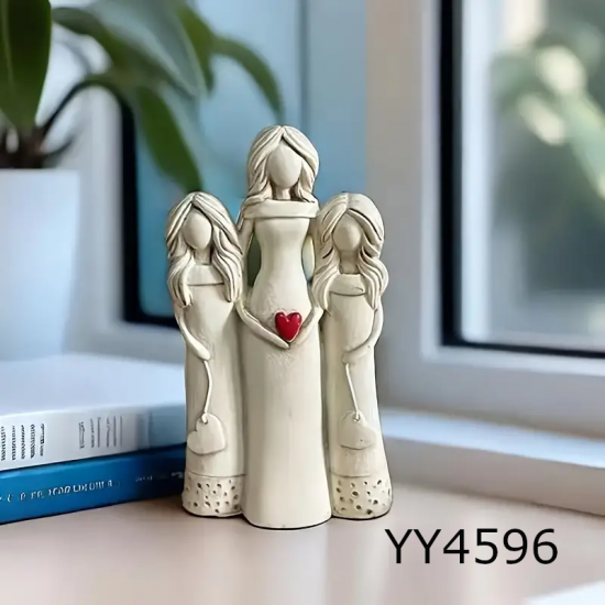 YY4596 ANNE VE KIZLARI BİBLOSU - ANNELER GÜNÜ İÇİN MÜKEMMEL HEDİYE, EL YAPIMI SİLİKON KALIPLA AİLENİZE SEVGİ VE ŞEFKAT DOLU BİR DOKUNUŞ KATIN!