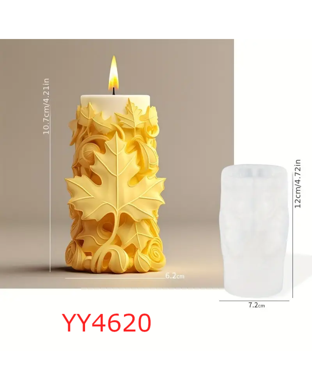 YY4620 Yaprak Desenli Mum Silikon Kalıp: Doğal ve Estetik Hediye Seçeneği!