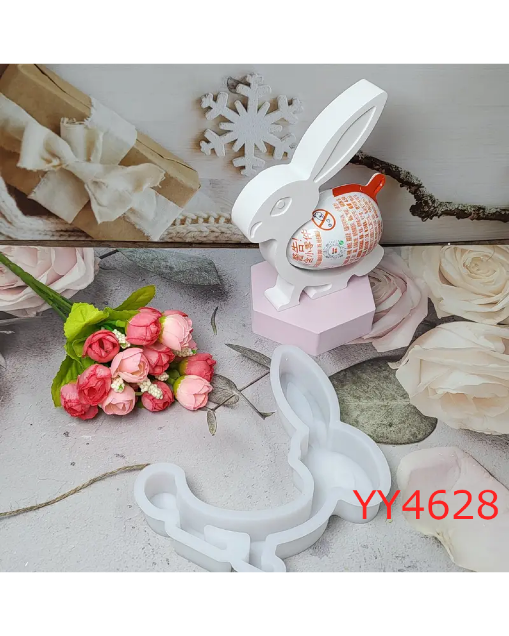 YY4628 - TAVŞAN DEKOR - SİLİKON KALIP