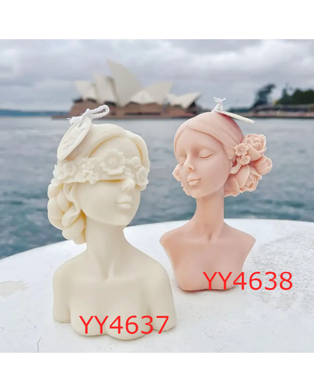 YY4637 Gözleri Kapalı Güzel Mum Biblo Silikon Kalıp: Zarif ve Anlamlı Hediye Seçeneği! (YY4637)