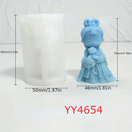 YY4654 Kedi Seven Kız Biblo Silikon Kalıp: Sevimli ve Anlamlı Hediye Seçeneği!