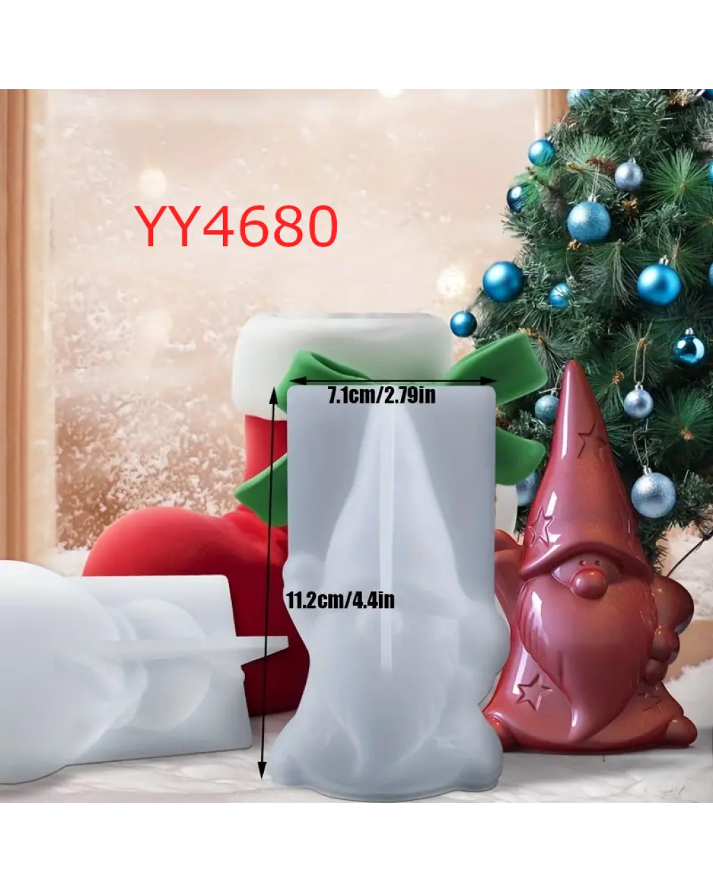 YY4680 - ÇANTALI NOEL BABA - BİBLO - MUM - SİLİKON KALIP