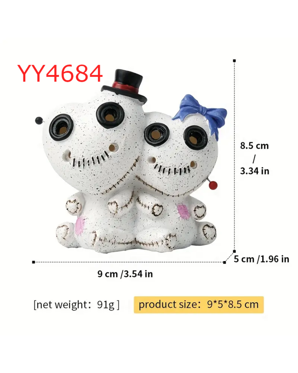 YY4684 Bez Bebek Çift Tütsülük Silikon Kalıp: Sevimli ve Anlamlı Hediye Seçeneği!