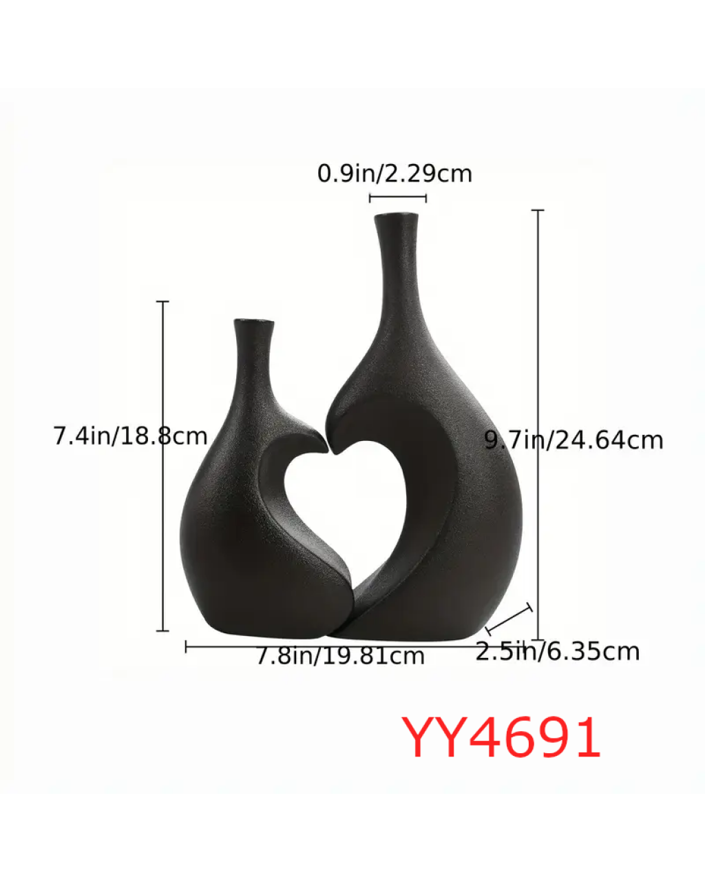 YY4691 - BOHEM TARZI KALP ÇİFT VAZO YY4691 - BOHEM TARZI KALP ÇİFT VAZO