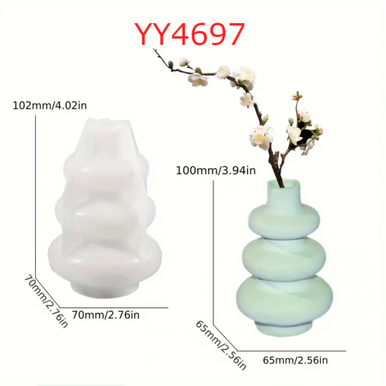 YY4697 İskandinav Tarzı Vazo Silikon Kalıp: Minimalist ve Şık Hediye Seçeneği!