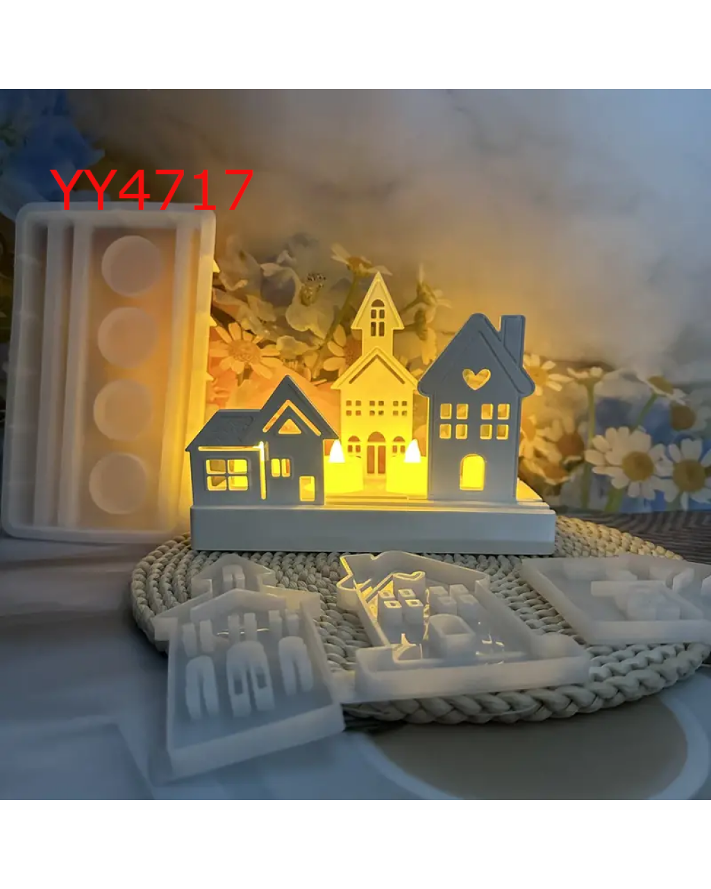 YY4717 - EVLER TEMALI MUMLUK - SİLİKON KALIP 