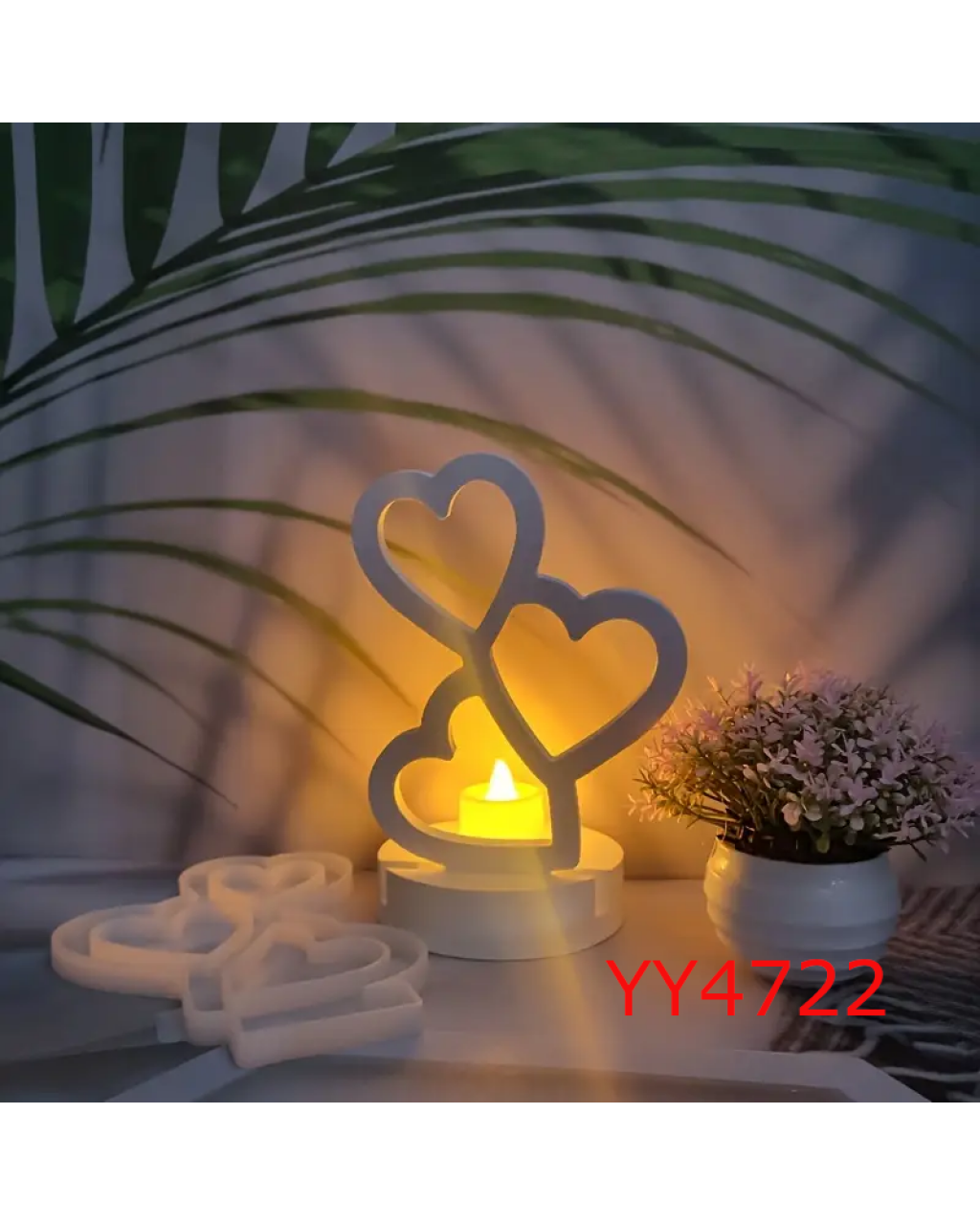 YY4722 Kalp Dekorlu Mumluk Silikon Kalıbı: Aşkı ve Samimiyeti Yansıtan Şık Hediye!