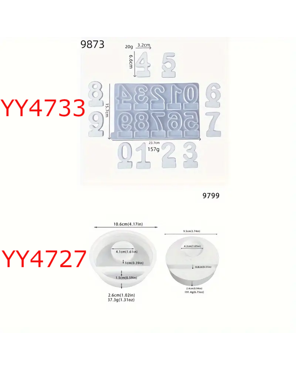 YY4733 - SAYI MUMLAR DEKOR - SİLİKON KALIP 