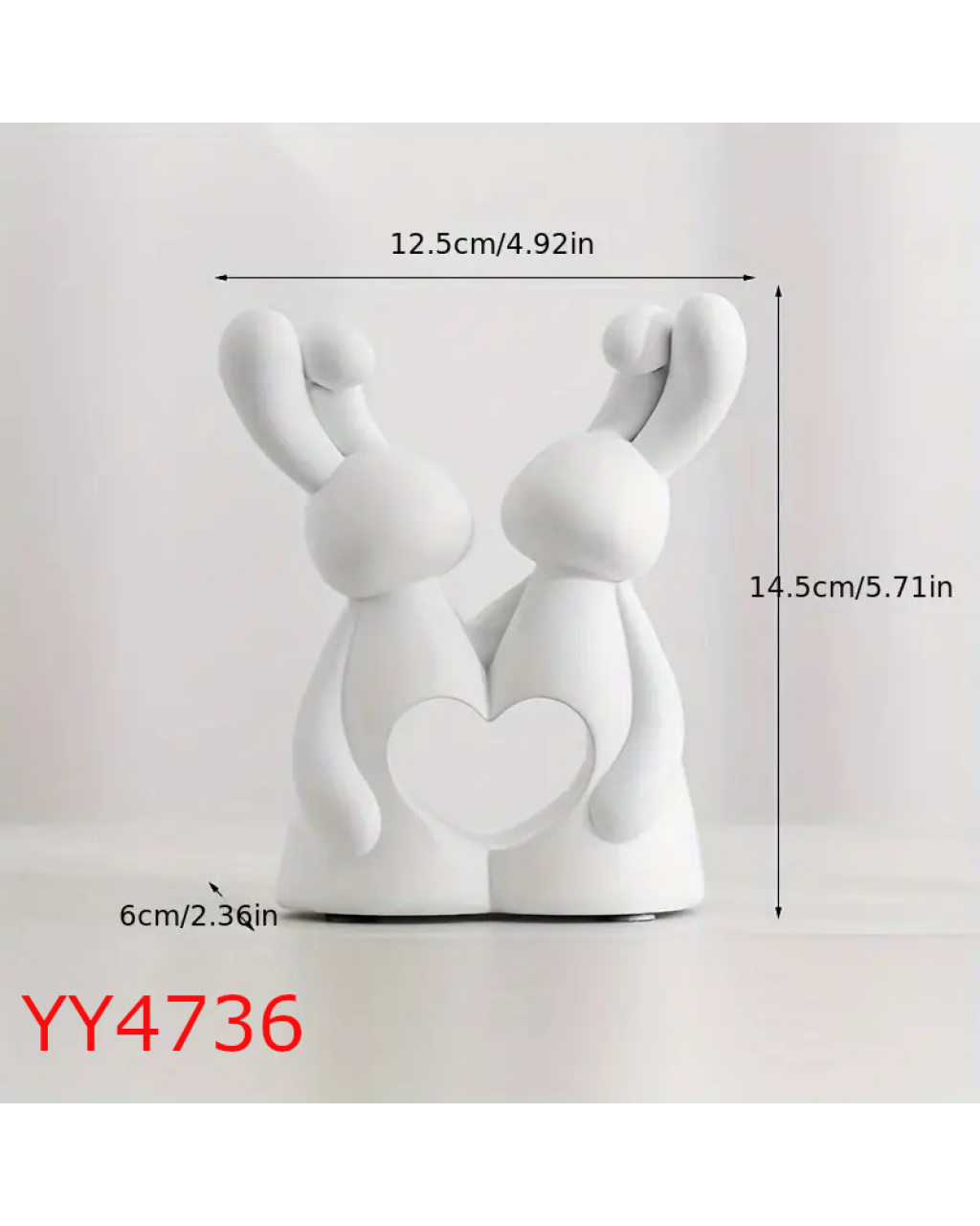 YY4736 - TEK KALP TAVŞAN ÇİFT - SİLİKON KALIP 