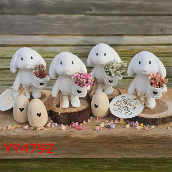 YY4792 Paskalya Tavşanı Biblo Silikon Kalıp: Sevimli ve Renkli Hediye Seçeneği!