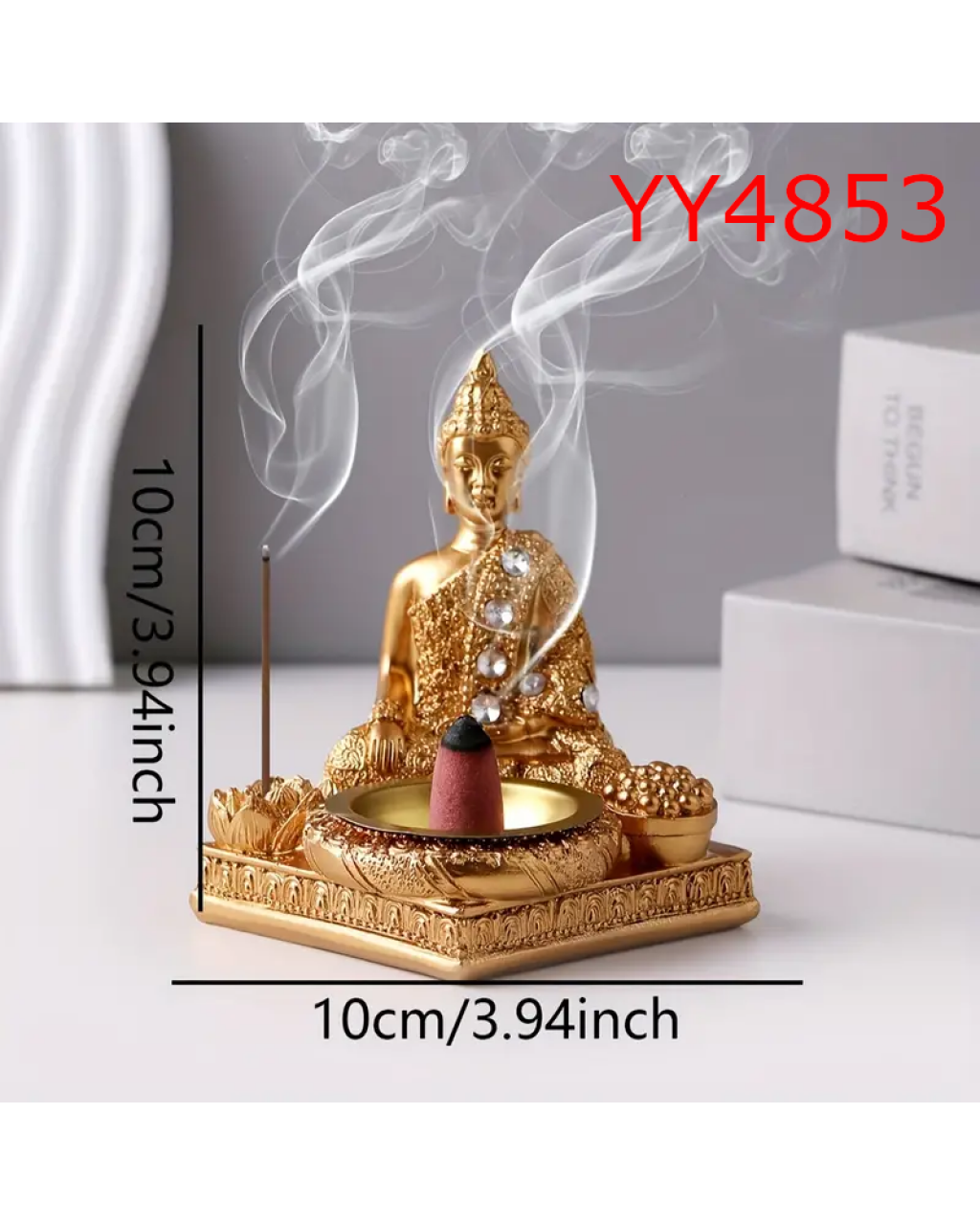 YY4853 - ASYA OTURAN BUDA - TÜTSÜLÜK - SİLİKON KALIP 