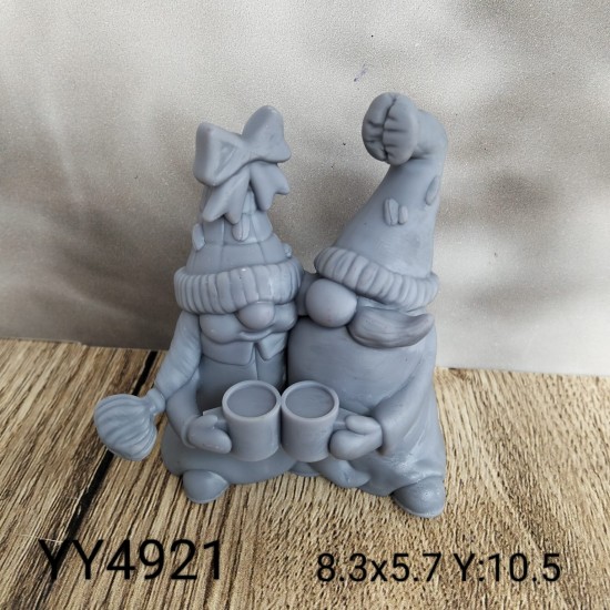 YY4921 KAHVELİ CÜCELER BİBLO SİLİKON KALIP: SEVDİKLERİNİZE ÖZEL HEDİYELER HAZIRLAYIN!