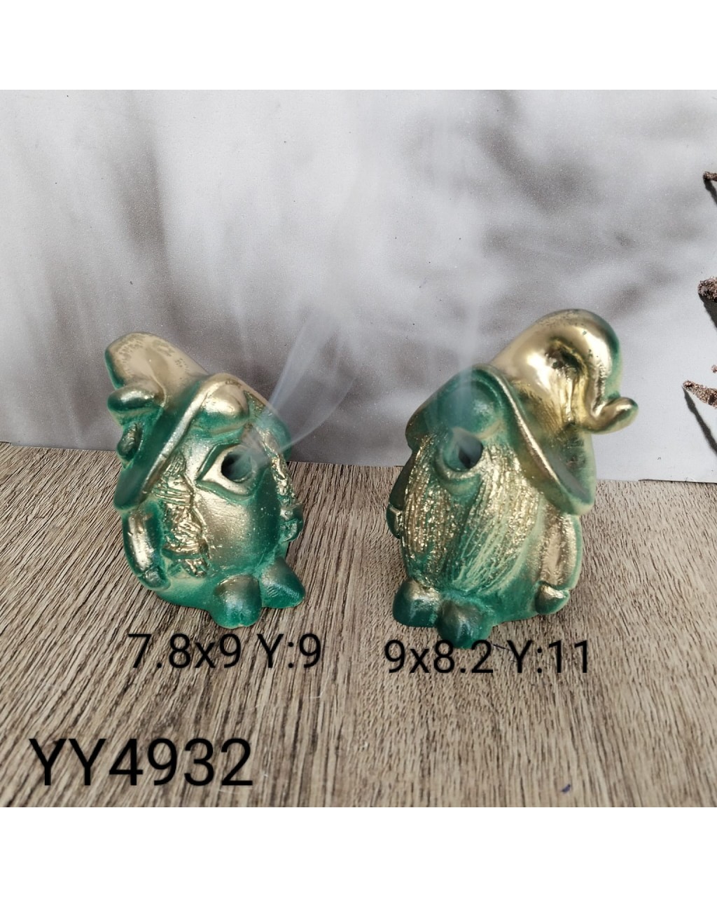 YY4932 Gnom Geri Akış Tütsülük 2'li Silikon Kalıp – Sihirli ve Estetik Dekoratif Hediye!