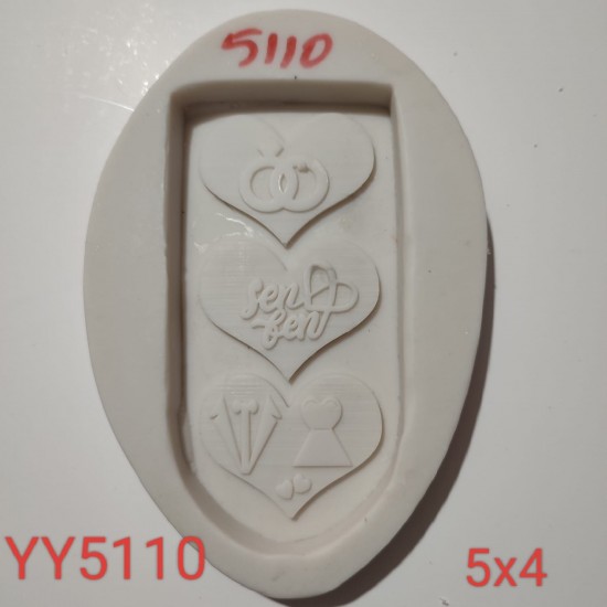 YY5110 - 3 ' LÜ KALP - SİLİKON KALIP