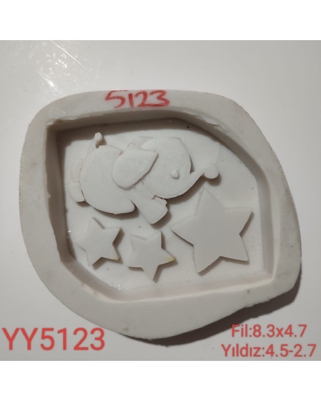 YY5123 - FİL VE YILDIZLAR - SİLİKON KALIP