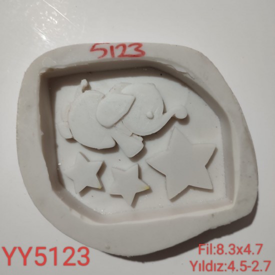 YY5123 - FİL VE YILDIZLAR - SİLİKON KALIP