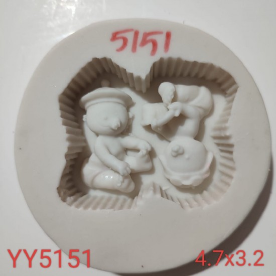 YY5151 - OTURAN BEBEKLER 2'Lİ - SİLİKON KALIP
