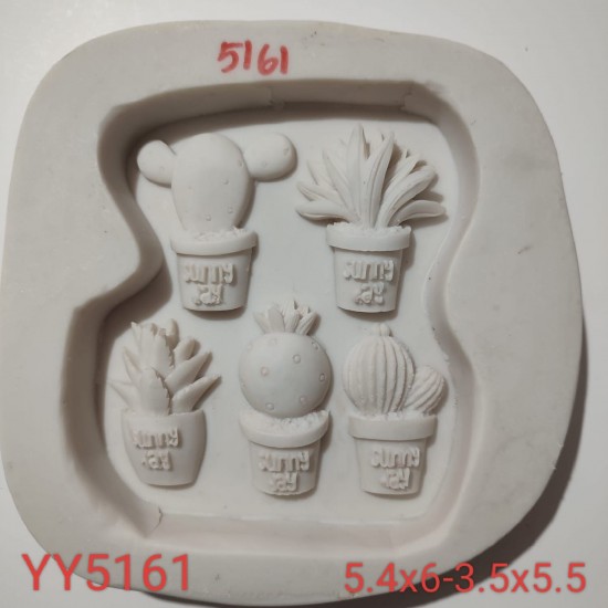 YY5161 - SAKSIDA KAKTÜSLER 5'Lİ - SİLİKON KALIP YY5161 - SAKSIDA KAKTÜSLER 5'Lİ - SİLİKON KALIP