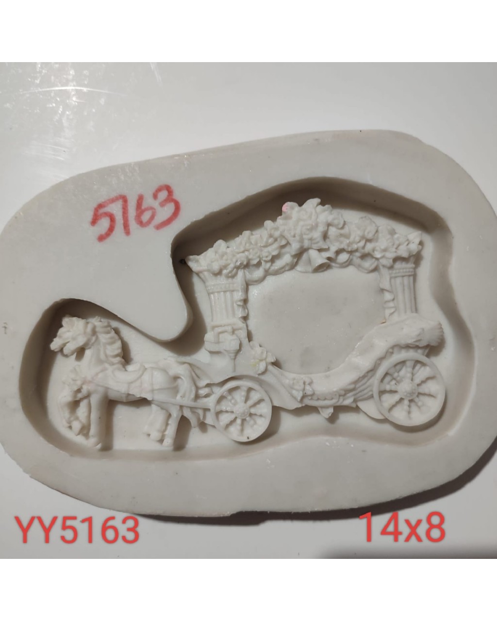 YY5163 - SÜSLÜ AT ARABASI ÇERÇEVE - SİLİKON KALIP 