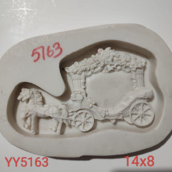 YY5163 - SÜSLÜ AT ARABASI ÇERÇEVE - SİLİKON KALIP 
