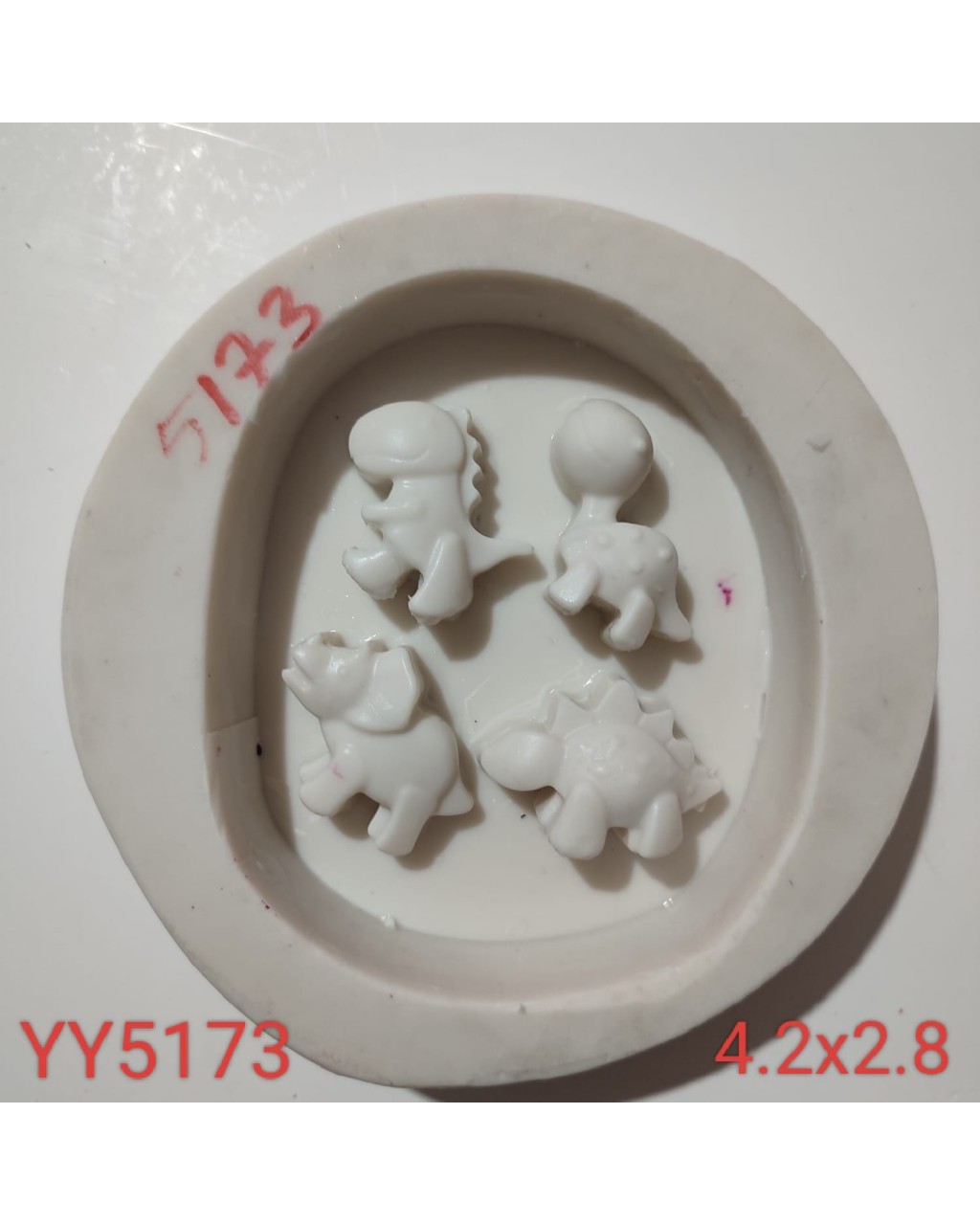 YY5173 - 4'LÜ DİNAZOR - SİLİKON KALIP