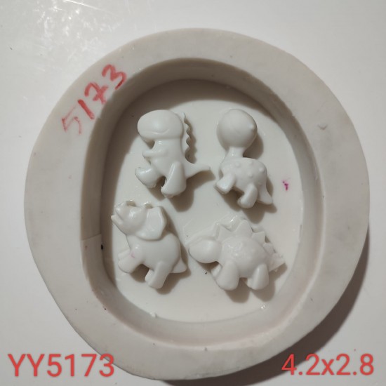 YY5173 - 4'LÜ DİNAZOR - SİLİKON KALIP