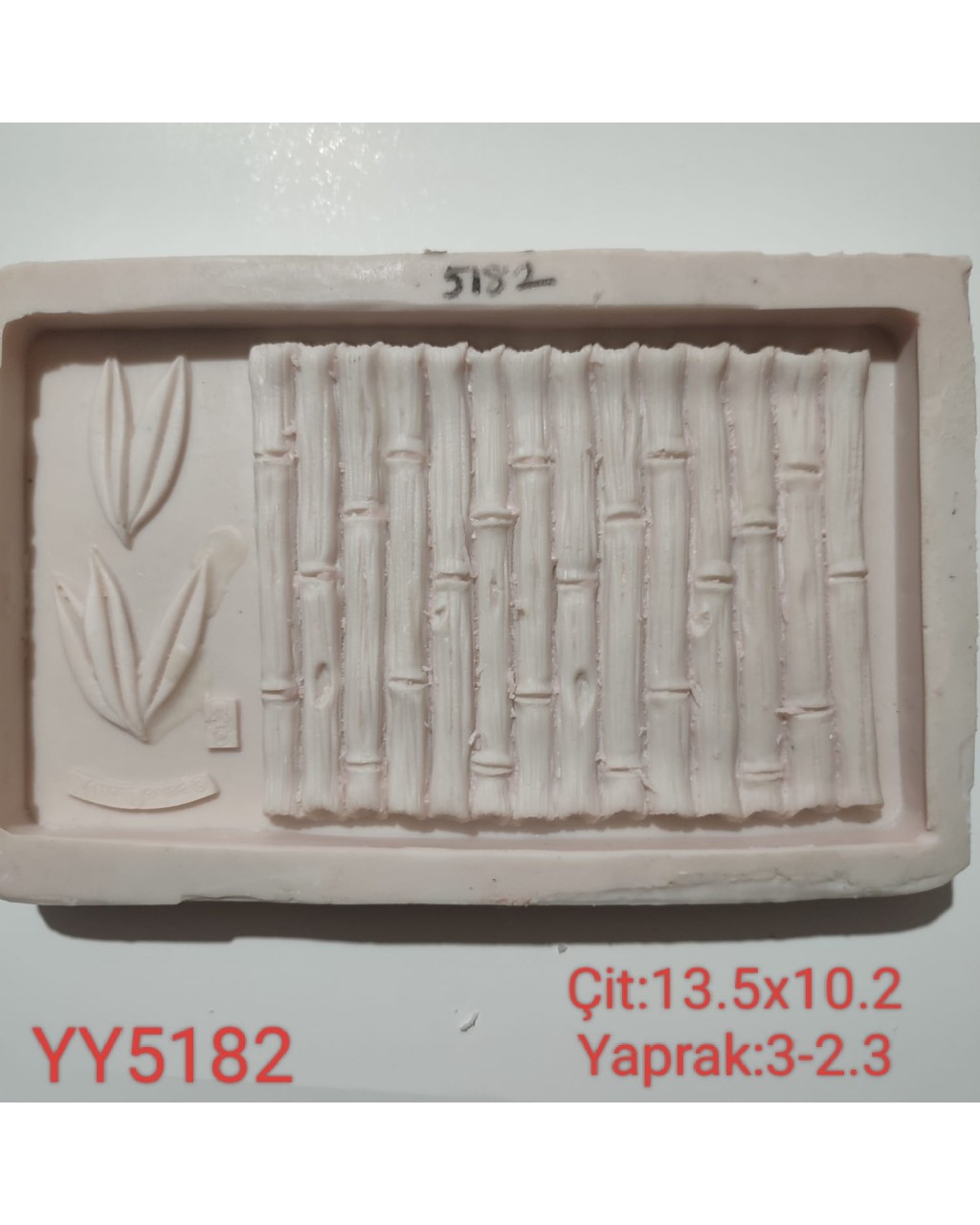YY5182 - BAMBU VE ÇİFT YAPRAKLAR - SİLİKON KALIP