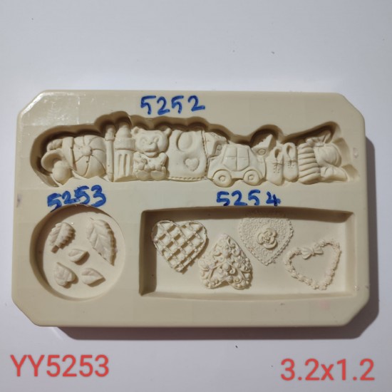 YY5253 - YAPRAK 5'Lİ - SİLİKON KALIP