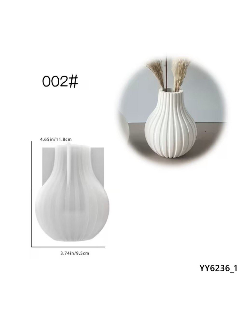 YY6236 – Çizgili Ampul Minimal Vazo Silikon Kalıp