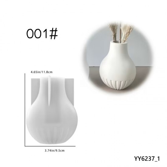YY6237 – Yarım Çizgili Ampul Vazo Silikon Kalıp