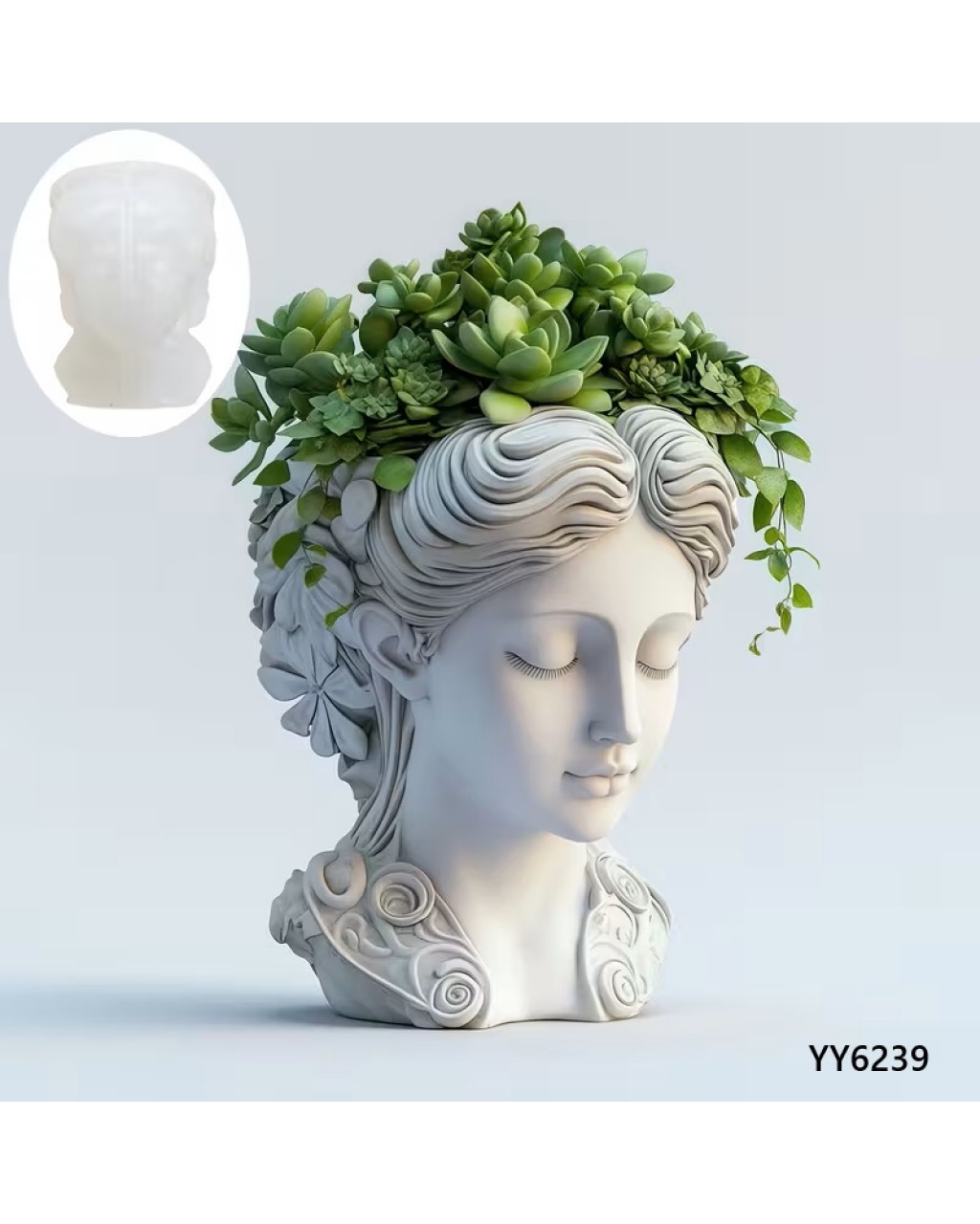 YY6239 – Asil Kadın Sukulent Saksı Silikon Kalıp