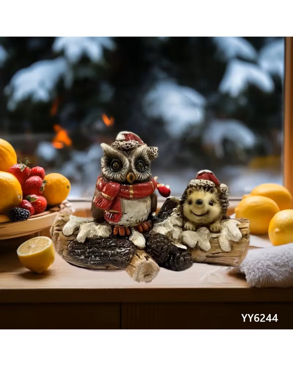 YY6244 – Dal Üzerinde Üşüyen Baykuş ve Kirpi Biblo Silikon Kalıp