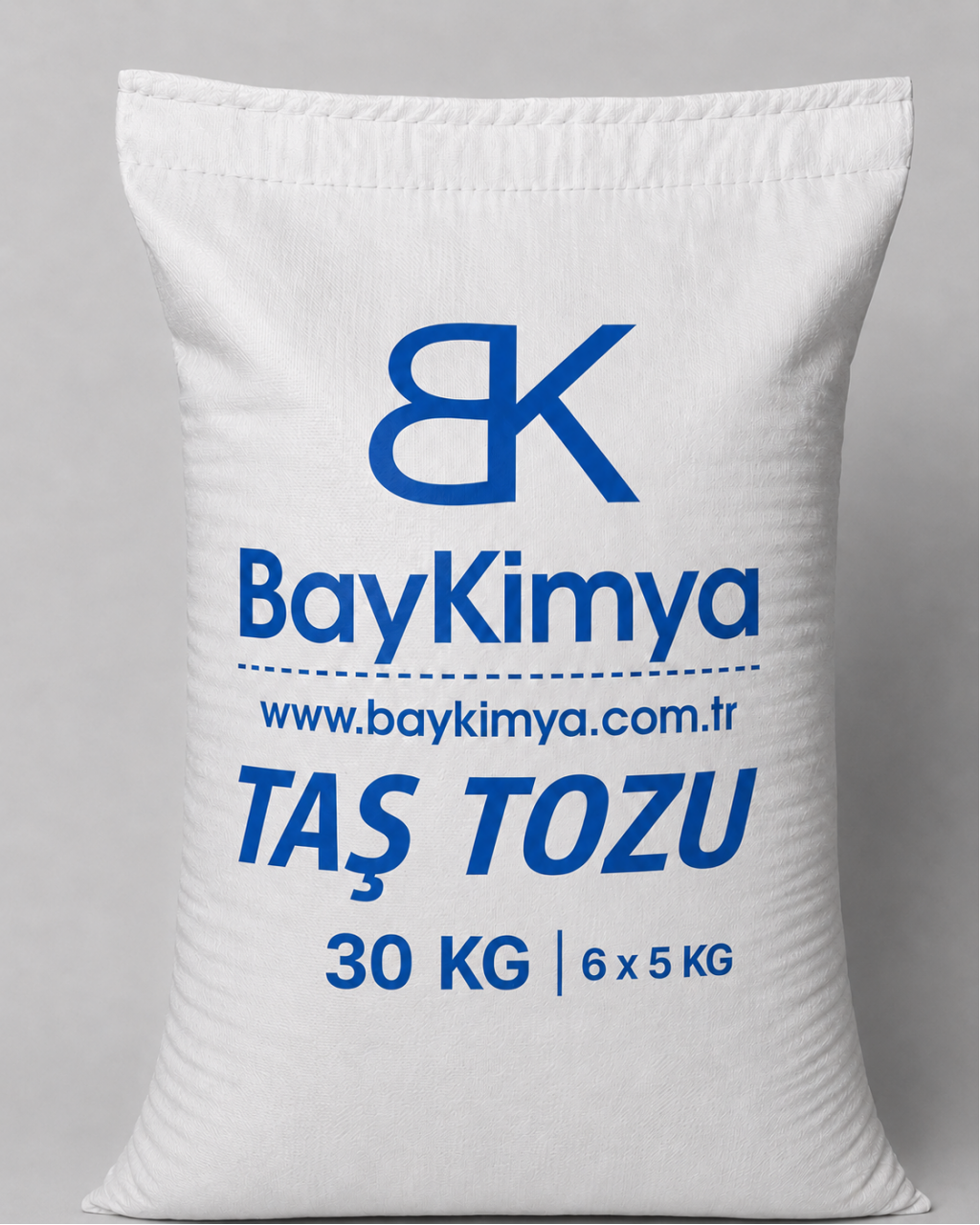 BAY KİMYA KOKULU (KOKUSUZDUR) TAŞ TOZU BEYAZ 1 ÇUVAL 5'ER KG'LIK PAKETLER 30 KG  