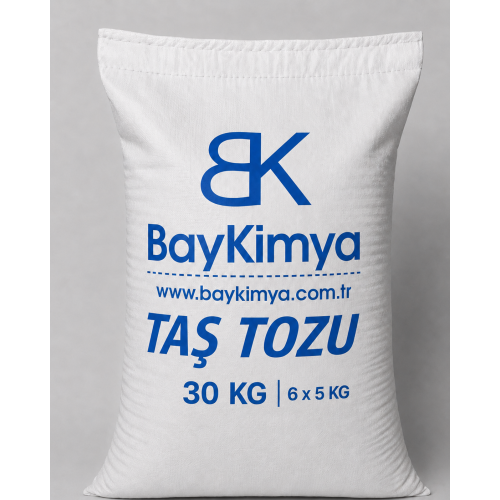 BAY KİMYA KOKULU (KOKUSUZDUR) TAŞ TOZU BEYAZ 1 ÇUVAL 5'ER KG'LIK PAKETLER 30 KG  