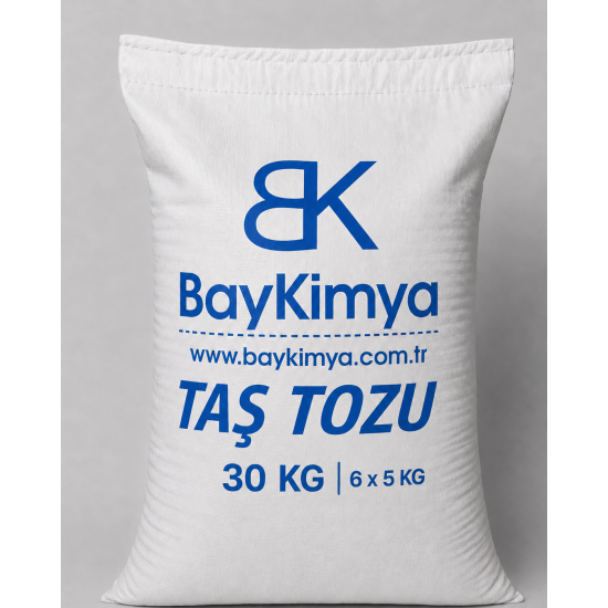 BAY KİMYA KOKULU (KOKUSUZDUR) TAŞ TOZU BEYAZ 1 ÇUVAL 5'ER KG'LIK PAKETLER 30 KG