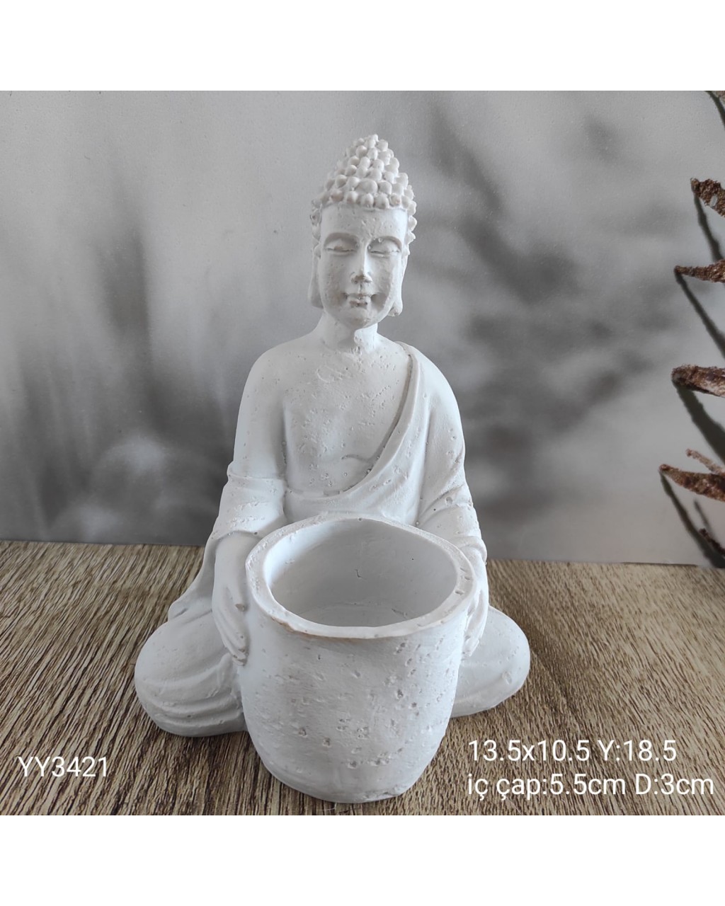 YY3421-Oturan Buda Saksı