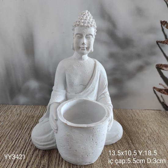 YY3421-Oturan Buda Saksı