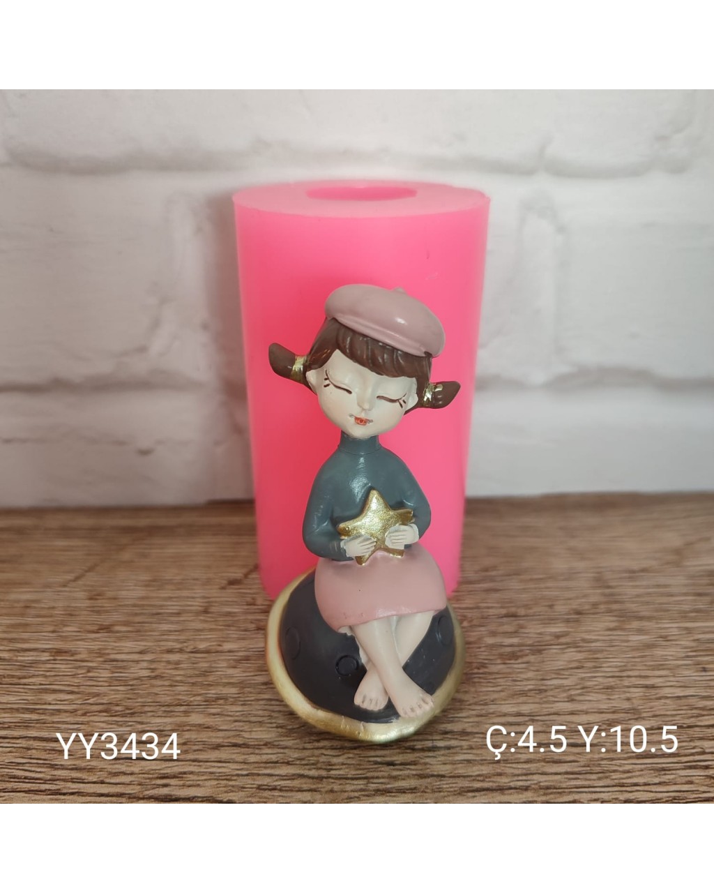 YY3434 Yıldız Tutan Şapkalı Kız Biblo Silikon Kalıp – Sevimli ve Şık Dekoratif Hediye! YY3434 Yıldız Tutan Şapkalı Kız Biblo Silikon Kalıp – Sevimli ve Şık Dekoratif Hediye!