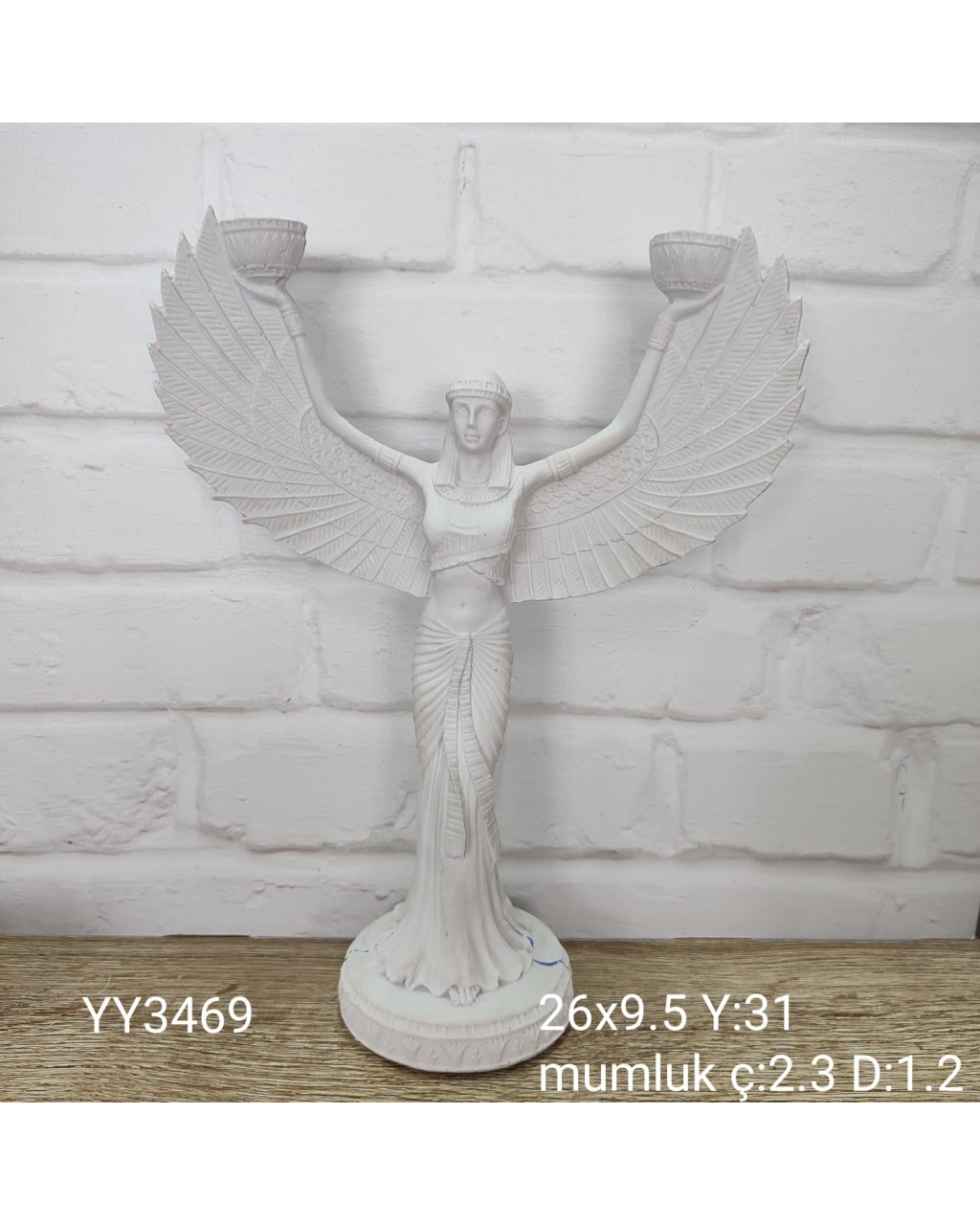 YY3469 Isis Kanatlı Kadın Mumluk Silikon Kalıp (31 cm) • El Yapımı Mitolojik Dekor ve Özel Günler için Hediye Seçeneği!