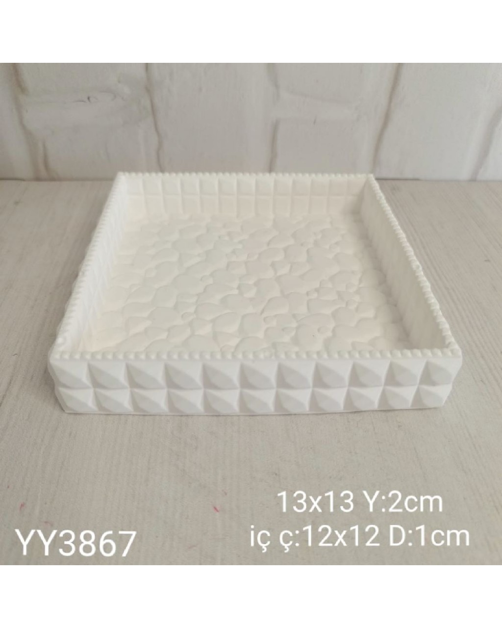 YY3867 - TAŞ DÖŞEMELİ KARE SUNUMLUK - SİLİKON KALIP YY3867 - TAŞ DÖŞEMELİ KARE SUNUMLUK - SİLİKON KALIP