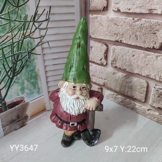 YY3647 BAHÇE CÜCESİ ELİNDE KÜREĞE YASLANAN SİLİKON KALIP