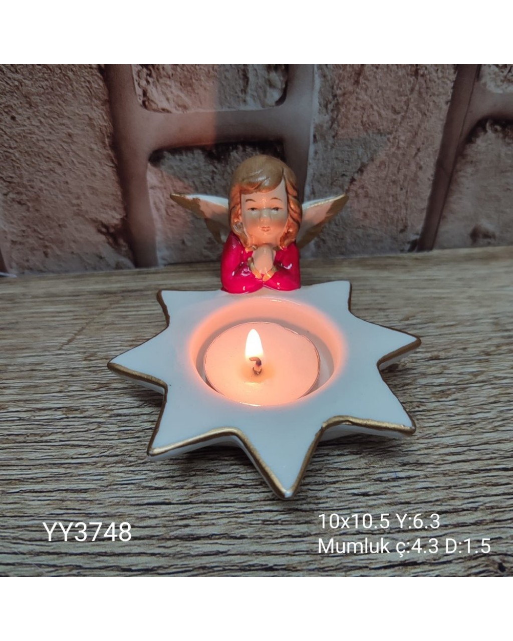 YY3748 MELEK MUMLUK YILDIZ MUMLUKLU SİLİKON KALIP