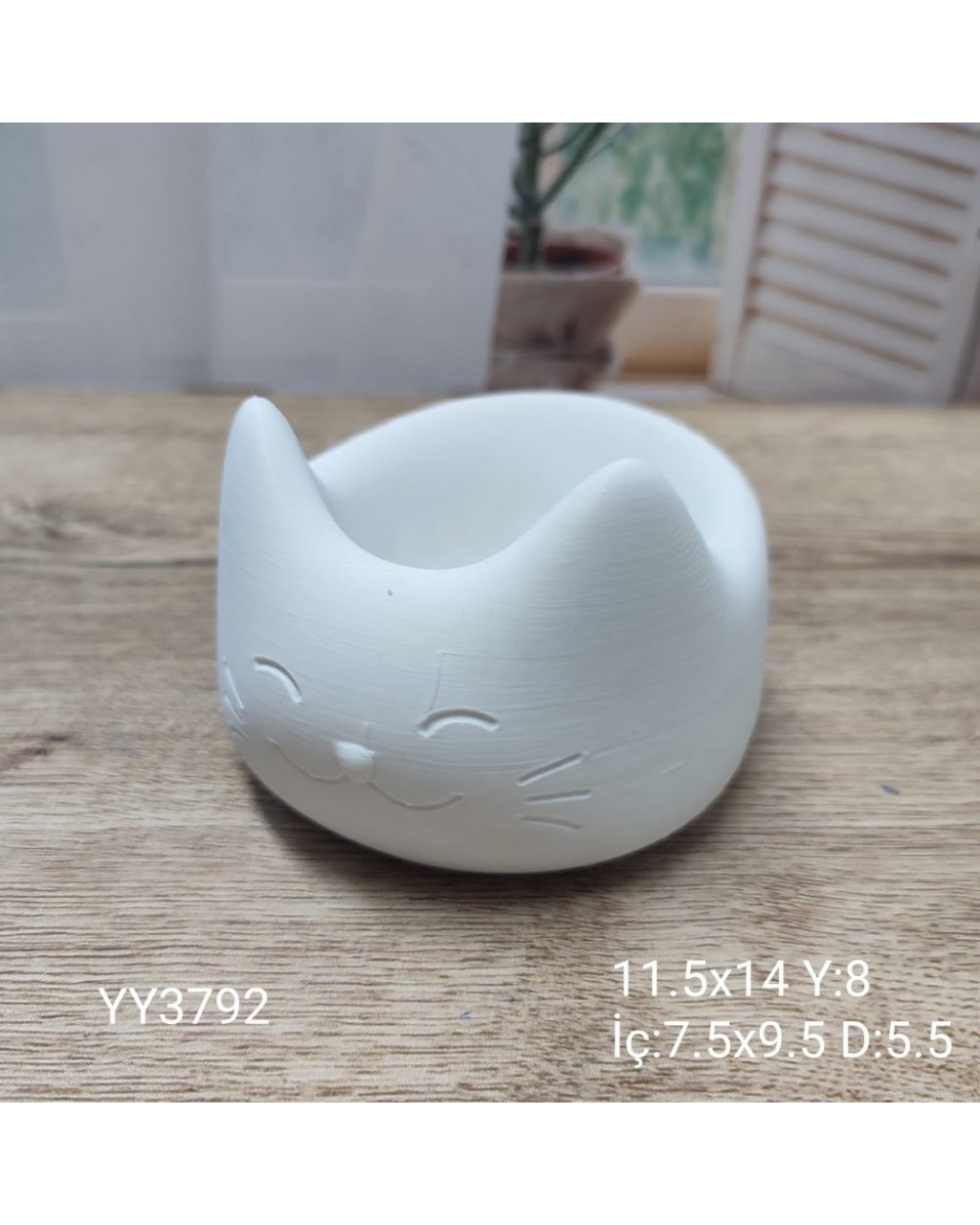 YY3792 MUTLU KEDİ MUMLUK, SAKSI SİLİKON KALIP