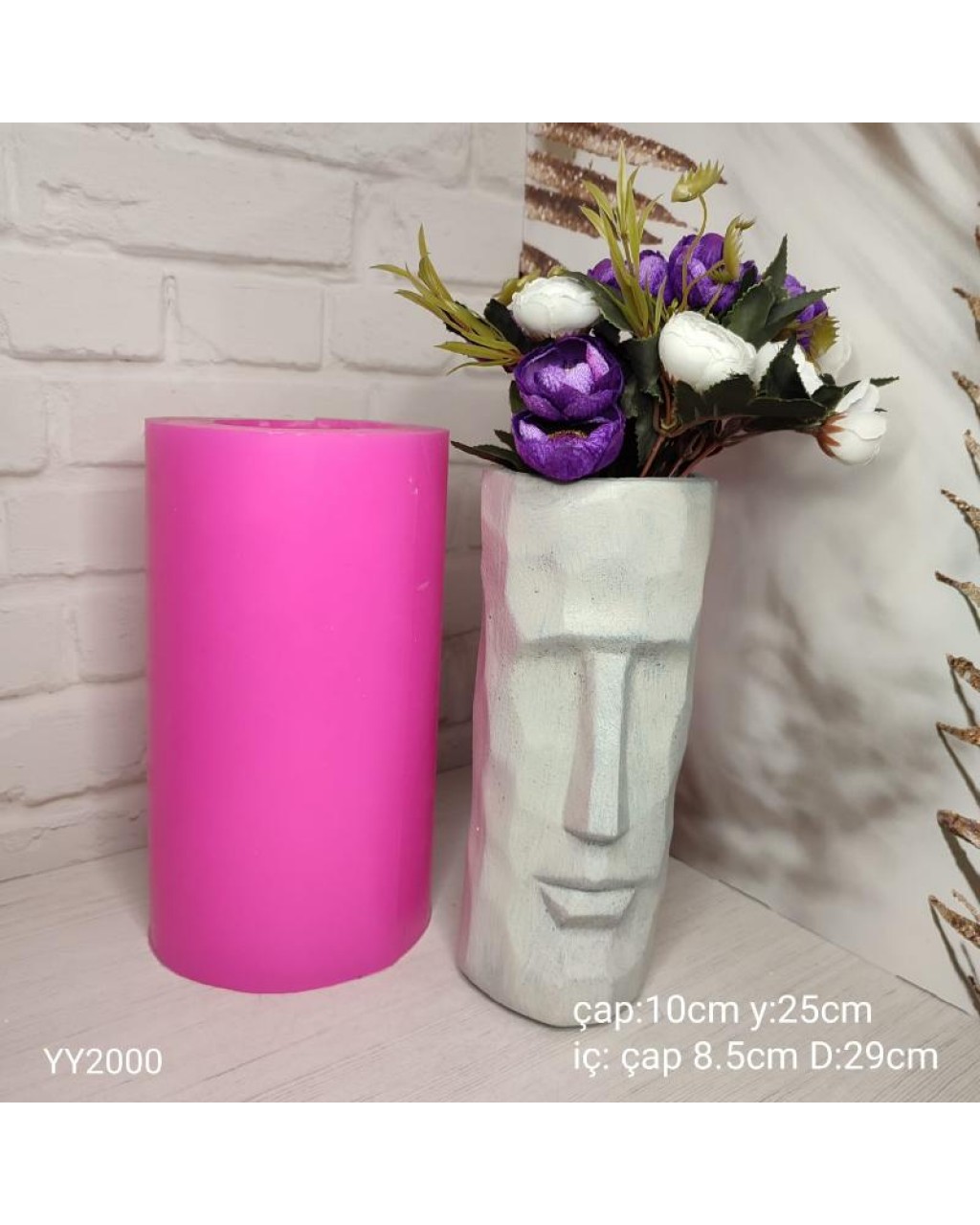 YY2000 TAŞ VAZO 25CM SİLİKON KALIP