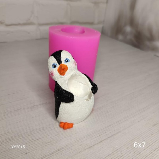 YY2015 PENGUEN MİNİ SAKSI MUMLUK SİLİKON KALIP